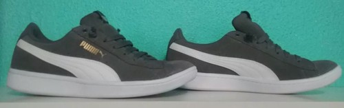 PUMA Women's Size 6 White/Gray Suede Low Top Lace Up Soft Foam Comfort Sneaker - Picture 3 of 8