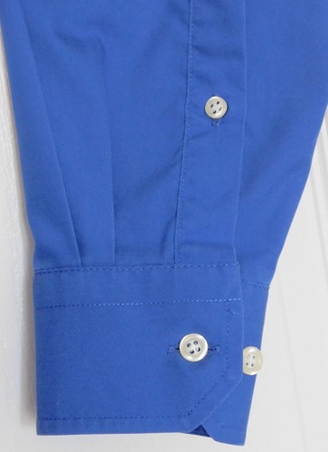 M&S retro shirt size 14.5 Point collar for pin Blue Chest pocket cotton VC - Picture 3 of 5