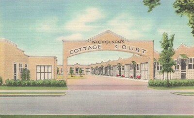 Postcard Nicholson's Cottage Court Bozeman Montana MT