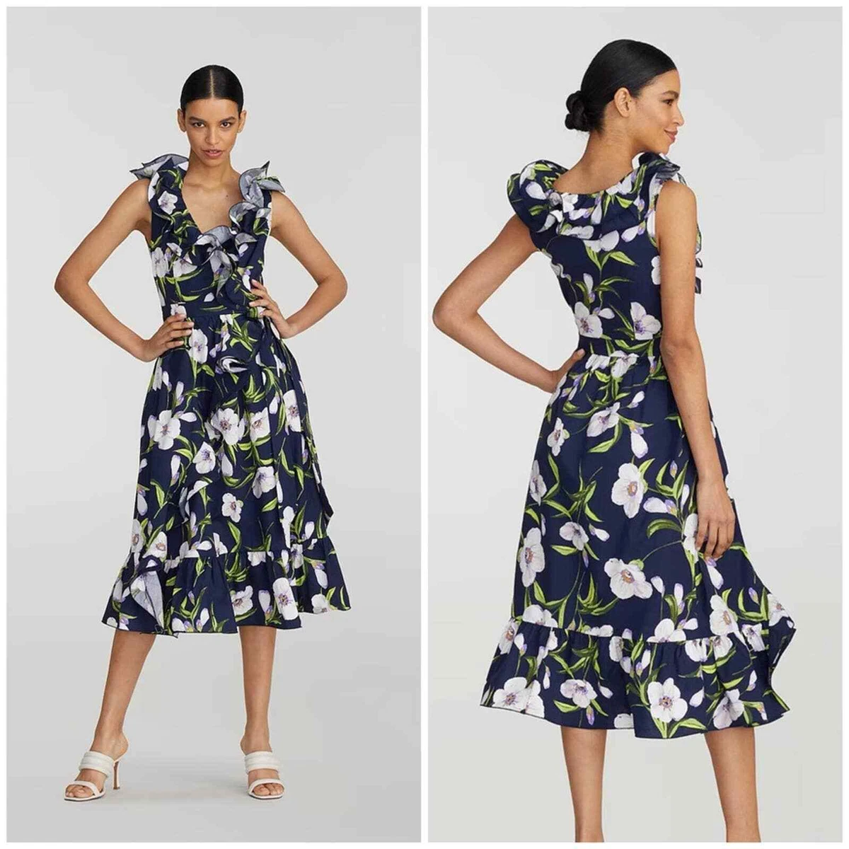 New Gabrielle Union Macie Floral-Print Ruffle Dress Size XX-Large | eBay
