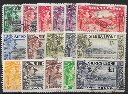SIERRA LEONE SG188/200 1938-44 DEFINITIVE SET USED (p) - 第 1/1 張圖片