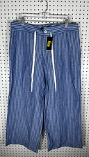 Lauren Ralph Lauren striped wide leg linen pants size 12