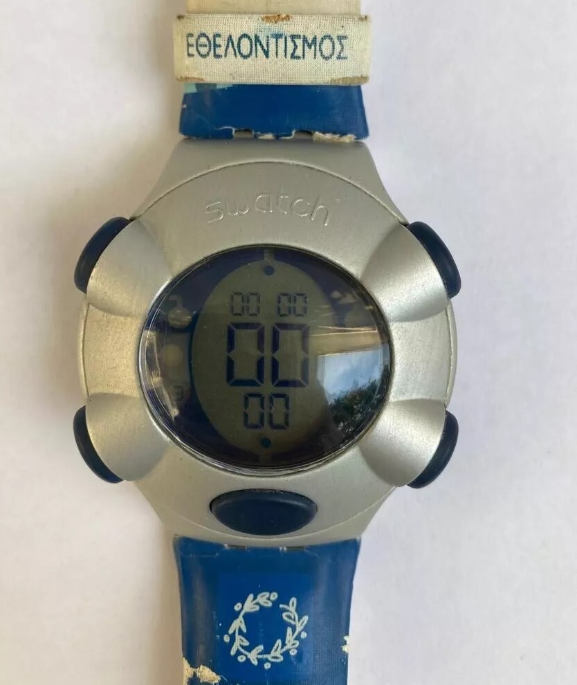 1999 Swatch .beat Swiss Made Olympic Volunteer Watch YQS1000D Athens 2004 Swiss