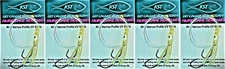KOKANEE TROUT FISHING TACKLE 5 GOLD SPARKLE HURRICANE HOOCHIE FISHING LURES