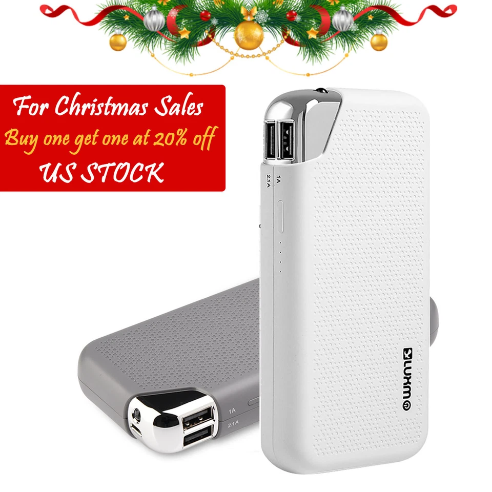 US Portable Dual USB 12000mAh External Battery LED Charger Power Bank For Phone - Image 2 of 4
