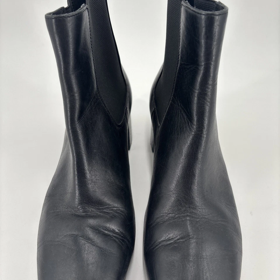 & Other Stories Boots Women’s Chelsea Black Leather Square Toe Casual Size 7 - Image 3 of 4