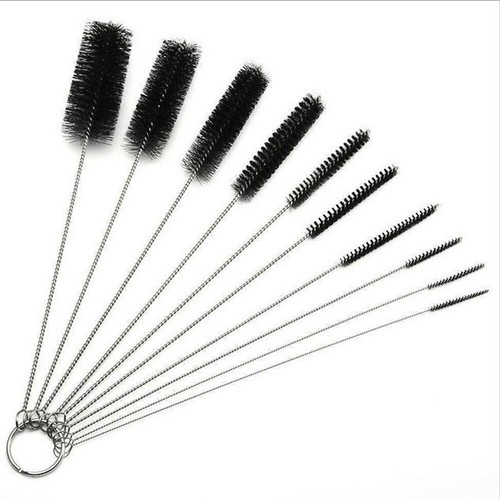 10Pcs Nylon Straw Brush Set Cleaner Bottle Glass Tube Pipe Small Long Cleaning - Picture 1 of 10