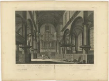Antique Print of the 'Westerkerk' in Amsterdam by Maaskamp (1805)
