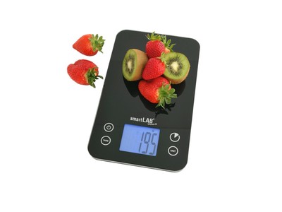 smartLAB kitchen W Küchenwaage mit Bluetooth Smart aus Glas in Schwarz