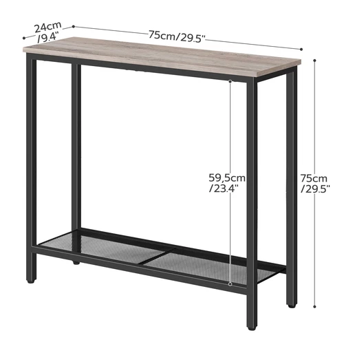 HOOBRO Slim Console Table with Storage Industrial Hallway Table Slim Sofa Table - Picture 4 of 8