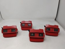 4x Vintage View Master Slide Reel Viewer Red 3D Made in Belgium
