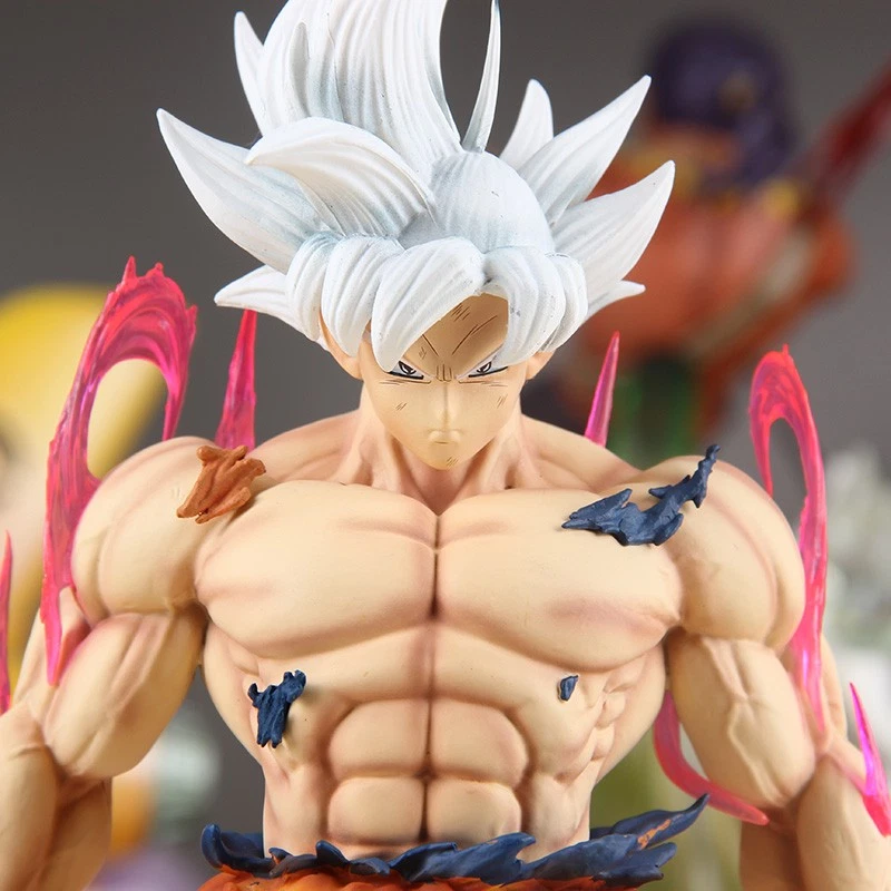 Anime Super Saiyan Son Goku Ultra Instinct White Hair Stand 35cm Statue Figure - Image 2 of 4