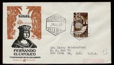 SAHARA SPAIN 1952 FDC FERNANDO EL CATOLICO  mld U.S.