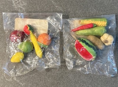 Dollhouse Fruit and Veggies Realistic 12 Pieces Miniature Food  .5-1.5  Trinket