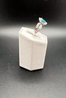 RING BOMB PARTY Size 7 Silver Tone Ring Teal Blue / Clear Stones — photo 5