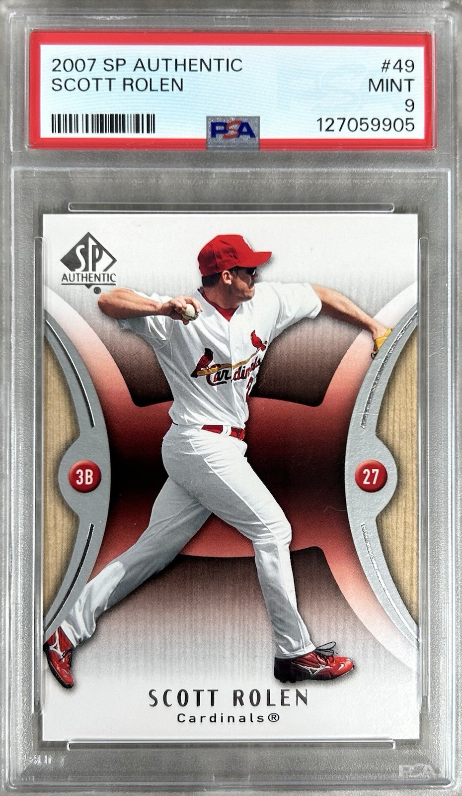 2007 SP AUTHENTIC SCOTT ROLEN #49 CARDINALS HOF PSA 9 POSSIBLE REGRADE 10