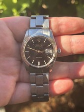 Vintage Rolex Oysterdate Precision 6694 Black Dial Manual Wind Watch - Fair
