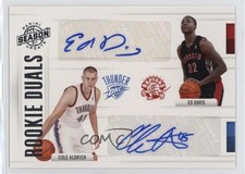2010 Season Update Rookie Duals Signatures 77/99 Ed Davis Cole Aldrich Auto q2w