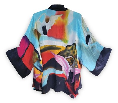 キモ　KIMO シルクスクリーン オン ペーパー　デイトゥギャザー Vintage Dilemma Dhun Shroff 1990s 100% Silk Dali Melting Clock