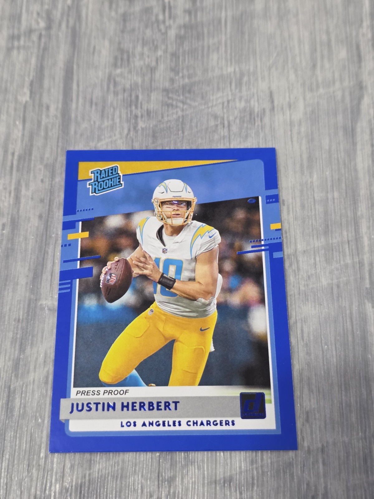2020 Panini Donruss Rated Rookie Justin Herbert #303 Press Proof Blue RC - C92