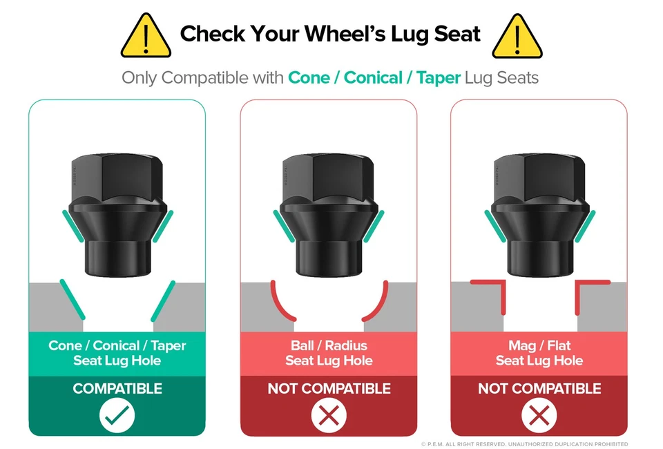 Asiento cónico cono abierto negro 24 tuercas 12x1,5 (rosca extendida) Foto 4 de 4