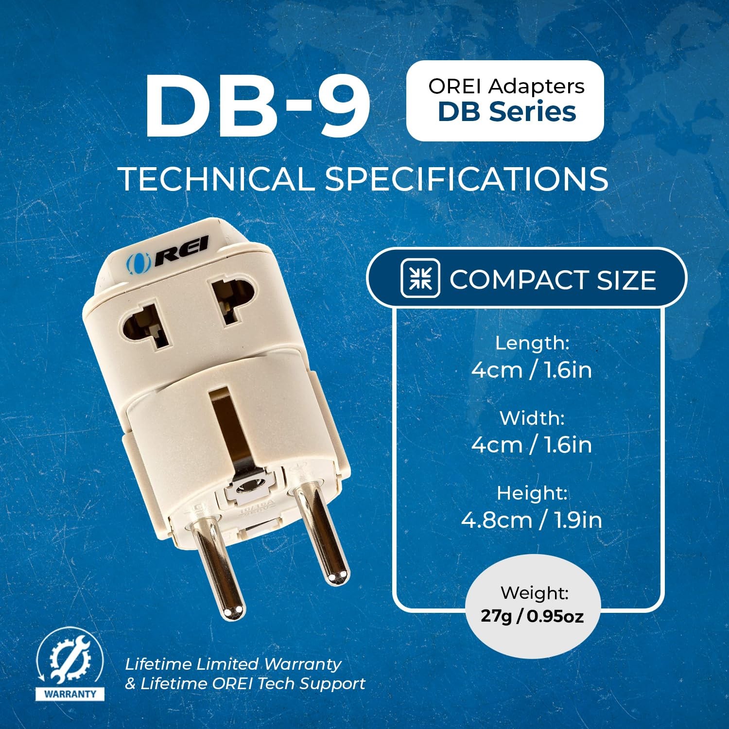 Orei European Power Adapter Plug, Perfect For Travel To Europe, German