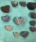 12 Heart Beach Stones Anniversary Love Natural Surf Sand Tumbled Rocks — photo 1