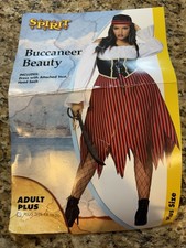 Spirit Halloween Buccaneer Beauty Pirate Costume Adult Plus 1x 18-20 Dress sash