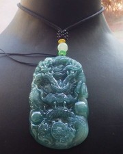 Video Certified Green Natural A Jade jadeite Pendant Dragon Wheel 125333 VS