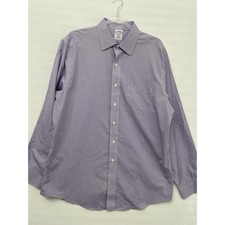 Brooks Brothers Regent Shirt size 17-36 Purple Gingham Non-Iron Supima Cotton