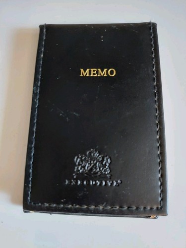 Vintage Stuart Hall 1600 Executive Lined 3" X 4.5" Memo Pad Black Faux Leather