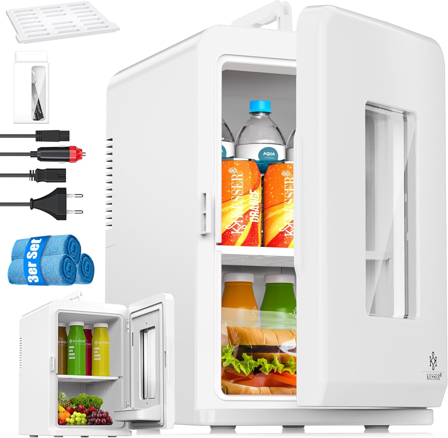KESSER® 2In1 Mini Kühlschrank Kühlbox 15 Liter Kühl Und Heizfunktion Tragbarer A