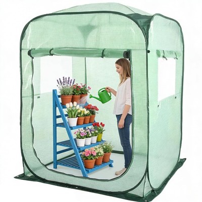 Pop-Up Gewächshaus klein Balkon Anzuchthaus Winterfest Stabil Pflanzenzelt 600D