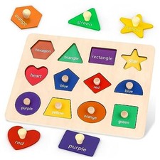 Jumlys Montessori Toys for Toddlers 1, 2, 3 Year Old, Wooden Learning Shape