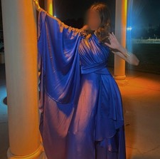 Royal Blue One Shoulder Evening Gown Dress