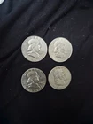 Ben Franklin Silver Half Dollars Lot Of 4 Coins