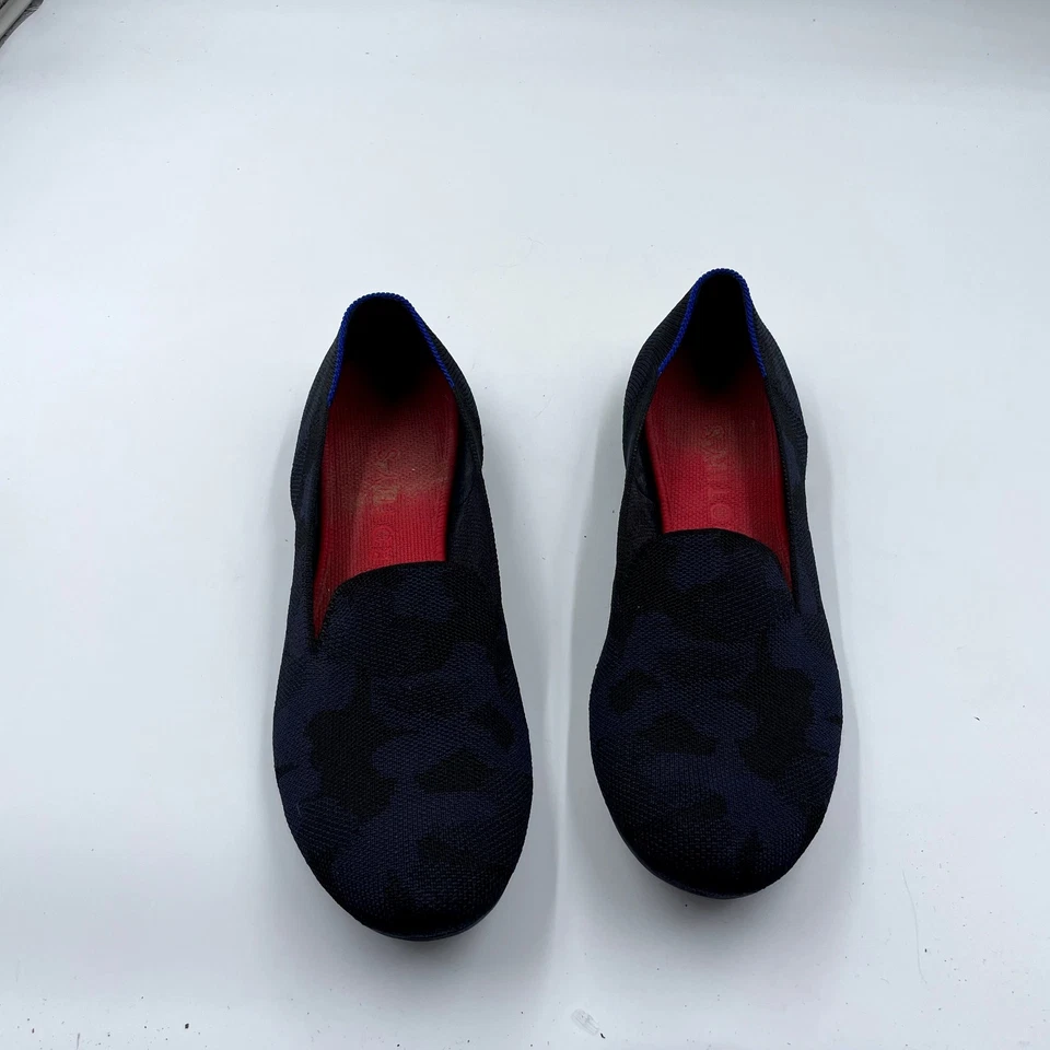 Rothy's The Mocasín Azul Camuflado Azul Marino Tejido Para Mujer Pisos Retirados - Talla 12 Foto 2 de 4