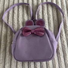 Kids Mini Backpack Purse Lavender Purple Sparkle Bow Ears Fashion Bag