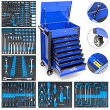 Tool Chest Box Trolley Cabinet With Tools Steel Top Workshop Storage Carrier
