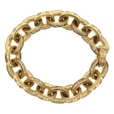 CHROME HEARTS 22K paper chain ring pave diamond gold US size 8 aftermarket #154