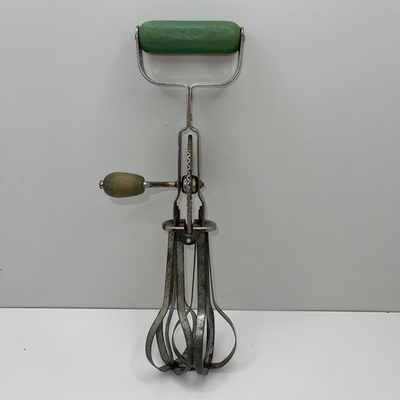 #ad #ad Vintage 1940s Hi Speed Aamp;J Egg Beater by Ekco Products Manual Green Hand Mixer $6.97