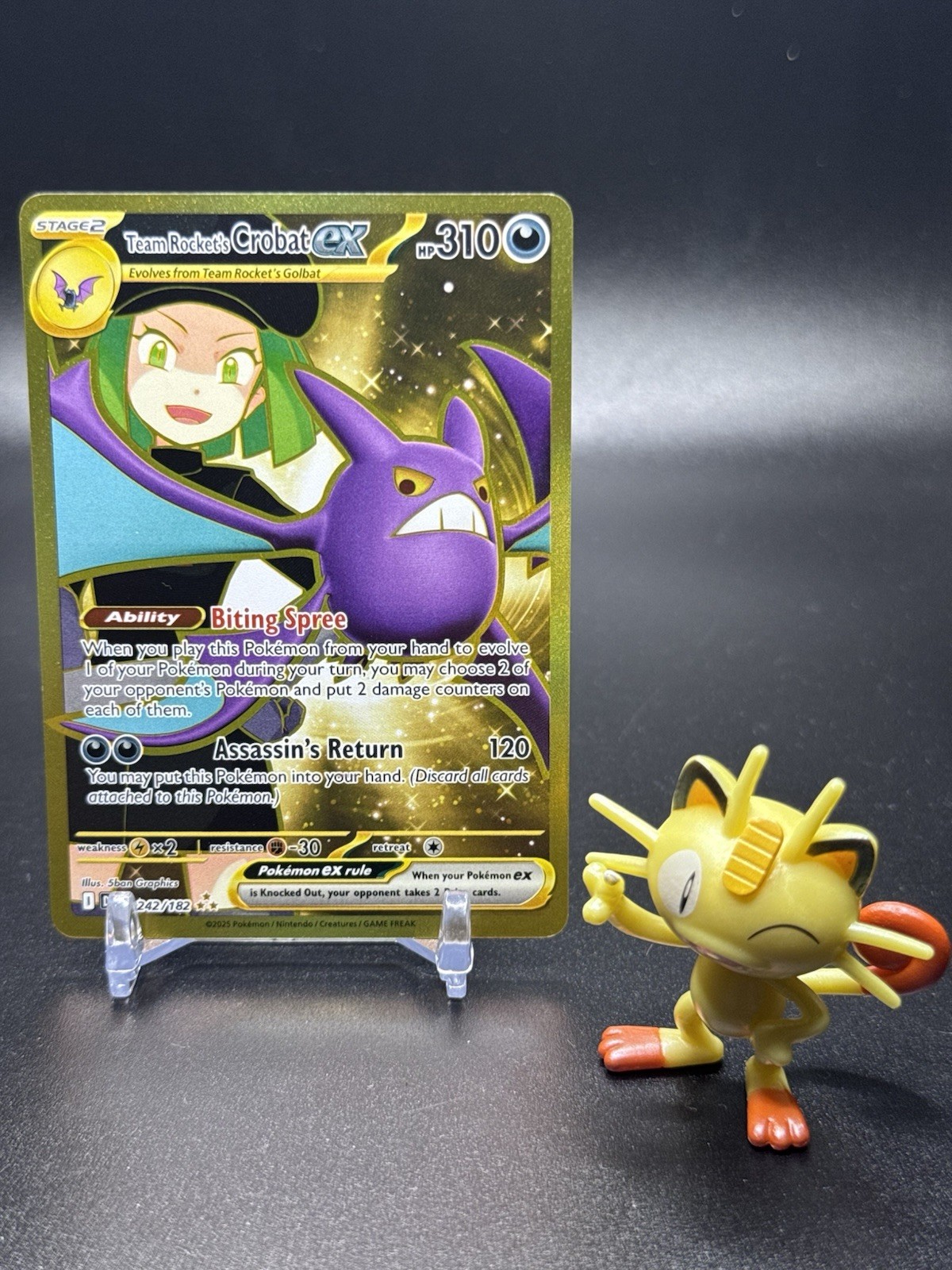 Team Rocket's Crobat ex 242/182 Pokemon Sv10: Destined Rivals Holo - NM