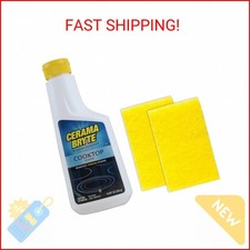 Cerama Bryte Combo Kit Pads Removes Tough Stains Cooktop and Stove Top Cleaner