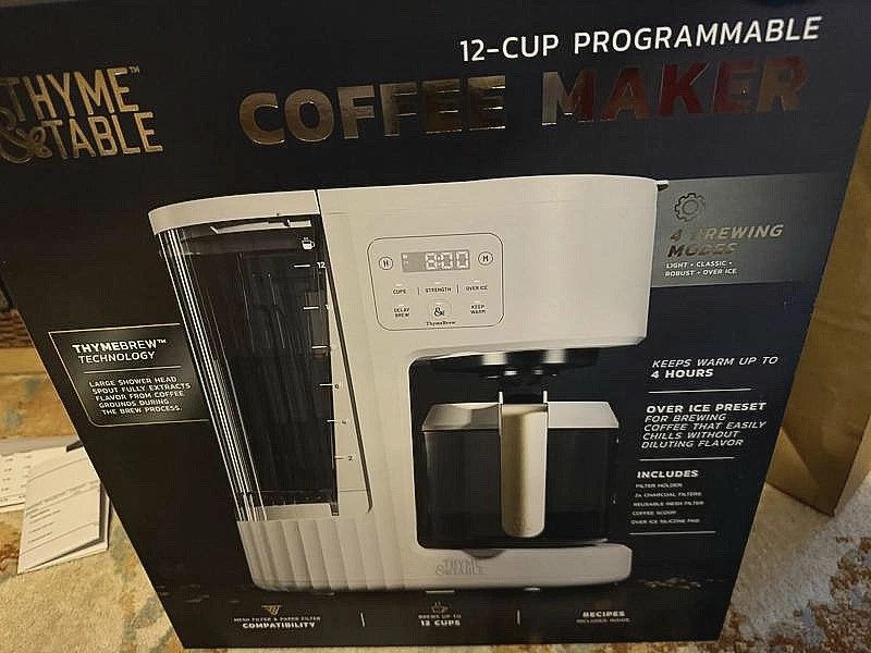 Thyme & Table 12-Cup Drip Coffee Maker 60oz Reservoir Sand White🔥Ships Same Day