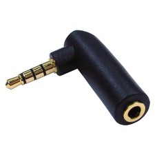 Image of 3.5mm Stereo AUX Jack Socket to 3.5mm Stereo Male Right Angle Plug Gold Elbow