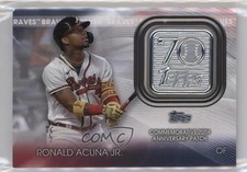2021 Update Topps 70th Anniversary Manufactured Logo Ronald Acuna Jr Patch 0st9