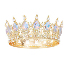 Gold Crown for Women Crystal Tiara and Queen Crown for Girl Wedding Headband for