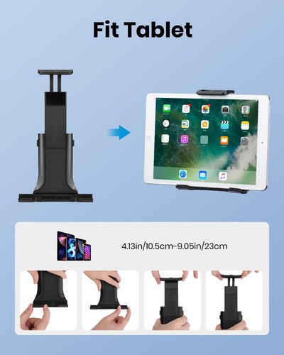 Moukey Tablet Holder for Microphone Stand, Adjustable Mic Music Stand Phone H... - 第 4/8 張圖片