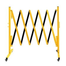  Industrial Expandable Metal Barricade, Expansion Size 8.2 FT, Yellow and Black