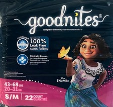 GOODNITES Encanto Nighttime Leak Free Underwear Size S-M 43-68 LBS 22 Count